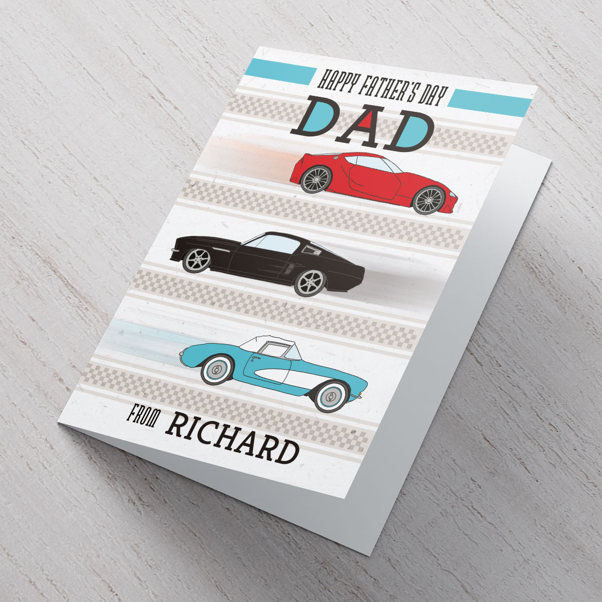 Personalised Father's Day Card - Dad Sports Cars