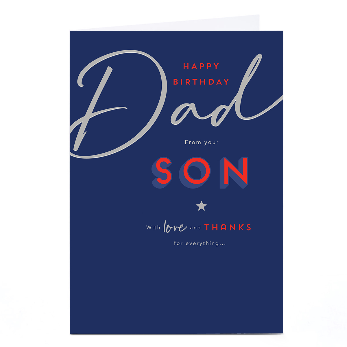 Birthday Card - With Love and Thanks for Everything, Dad From Your Son