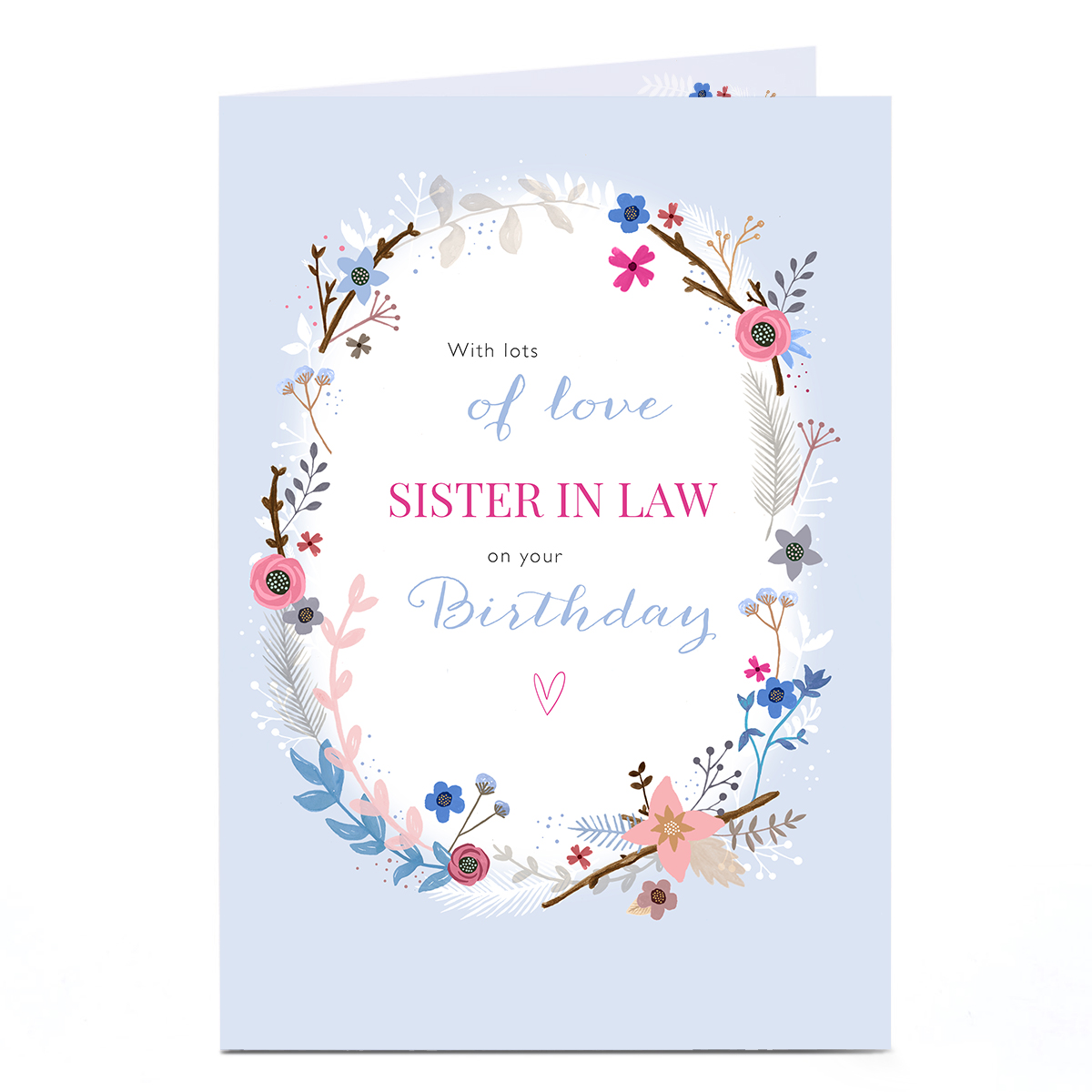 Personalised Birthday Card - Flowers Oval Sister In Law
