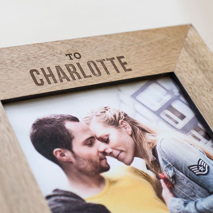 Personalised Engraved Wooden Photo Frame - Portrait Any Message