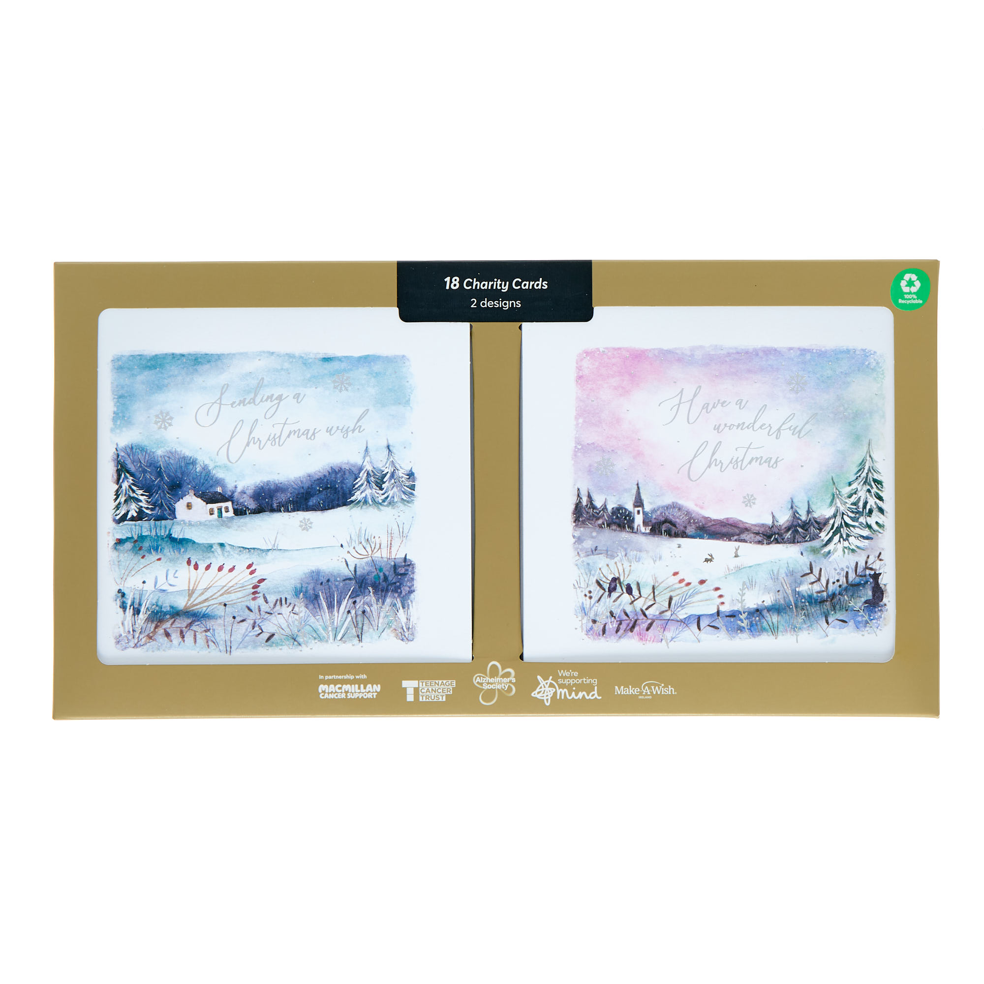 18 Charity Christmas Cards - Snowy Landscapes (2 Designs)