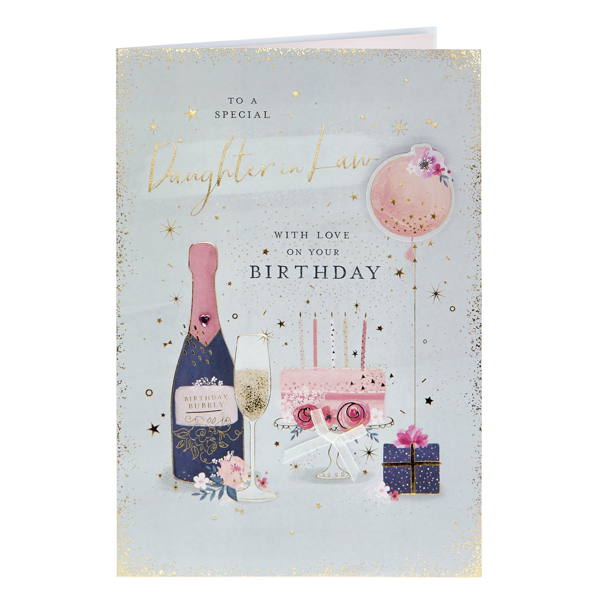 Birthday Card - Daughter In Law Bubbly & Balloon