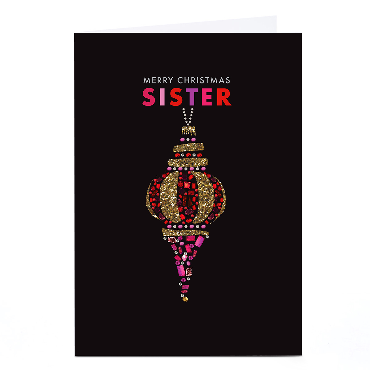 Personalised Rebecca Prinn Christmas Card - Sister Bauble