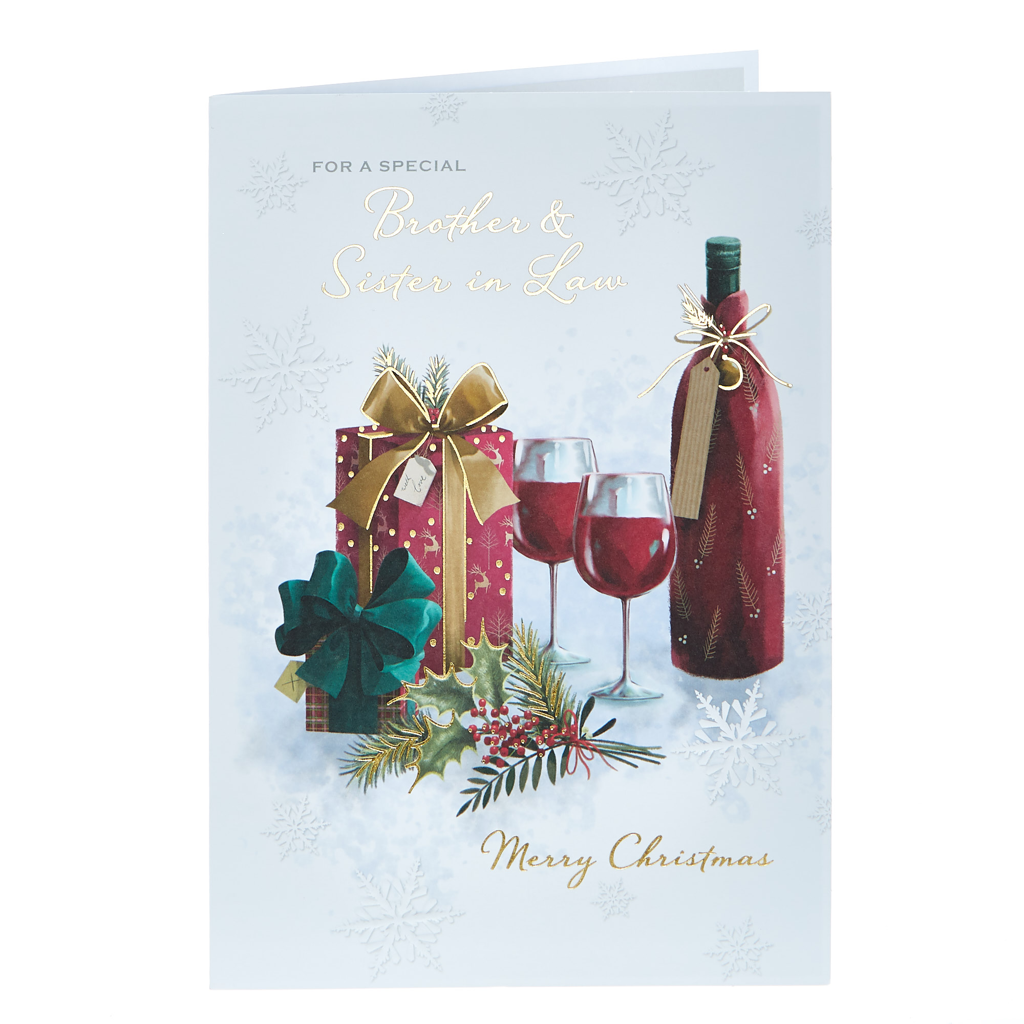Christmas Card - Special Brother & Sister in Law Wine