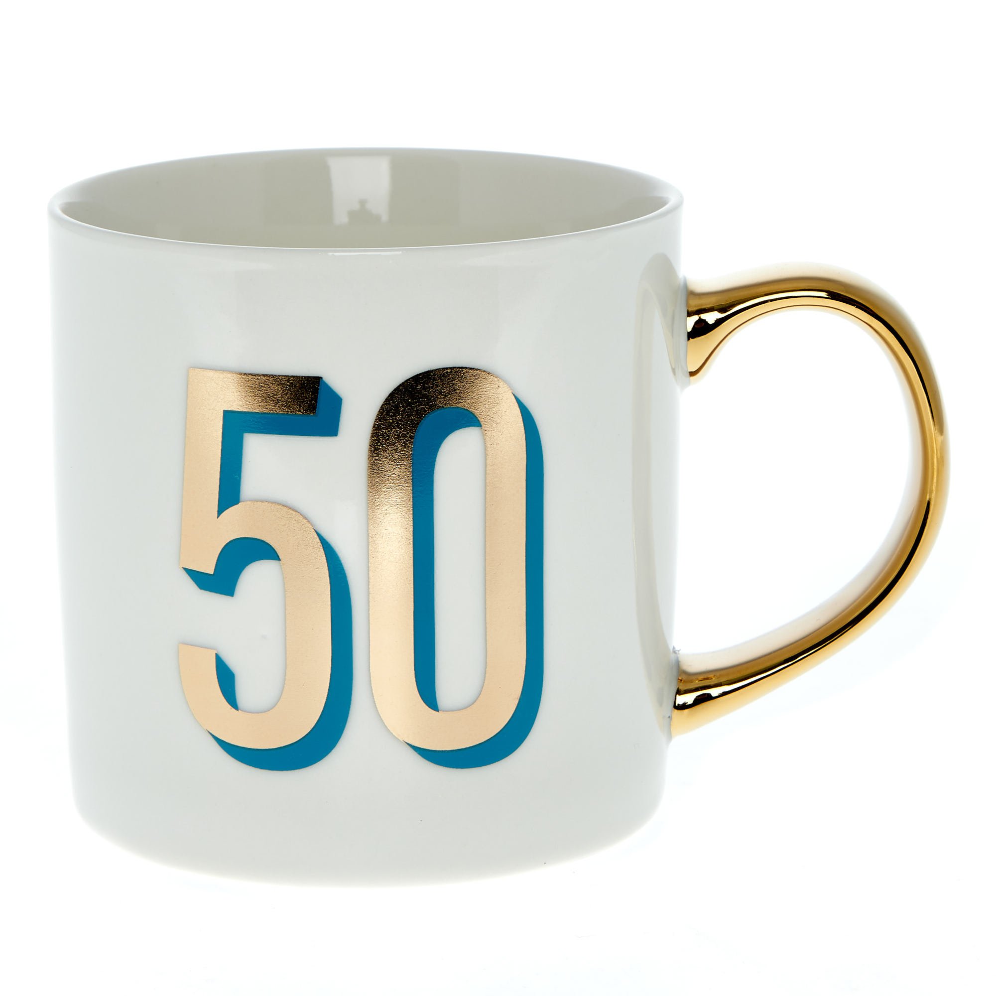 Blue & Gold 50th Birthday Mug