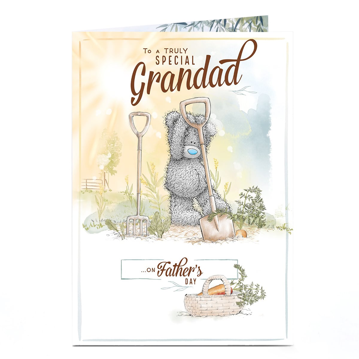 Personalised Tatty Teddy Father's Day Card - Gardening Bear, Grandad