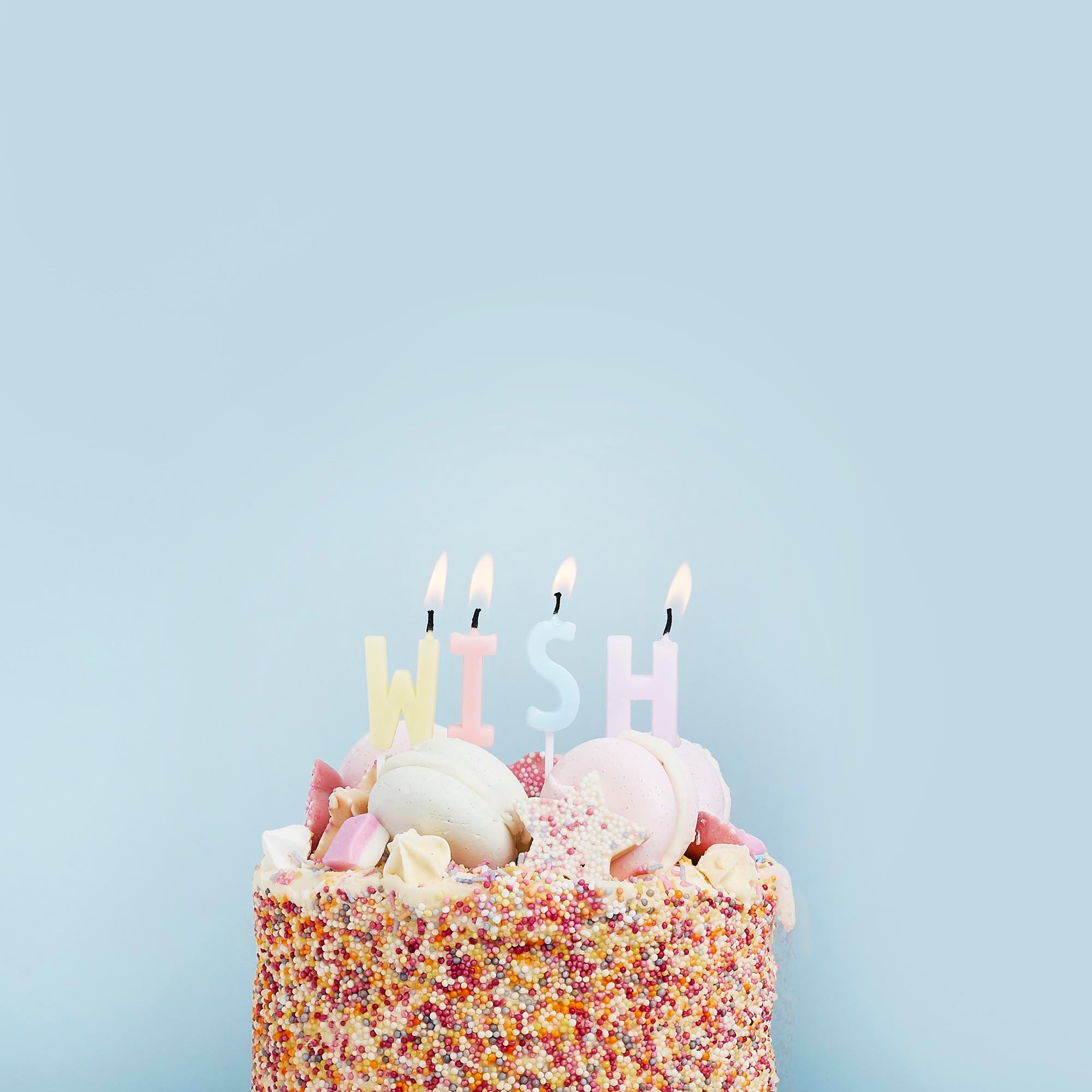 Pastel Wish Cake Candles - Pack of 4