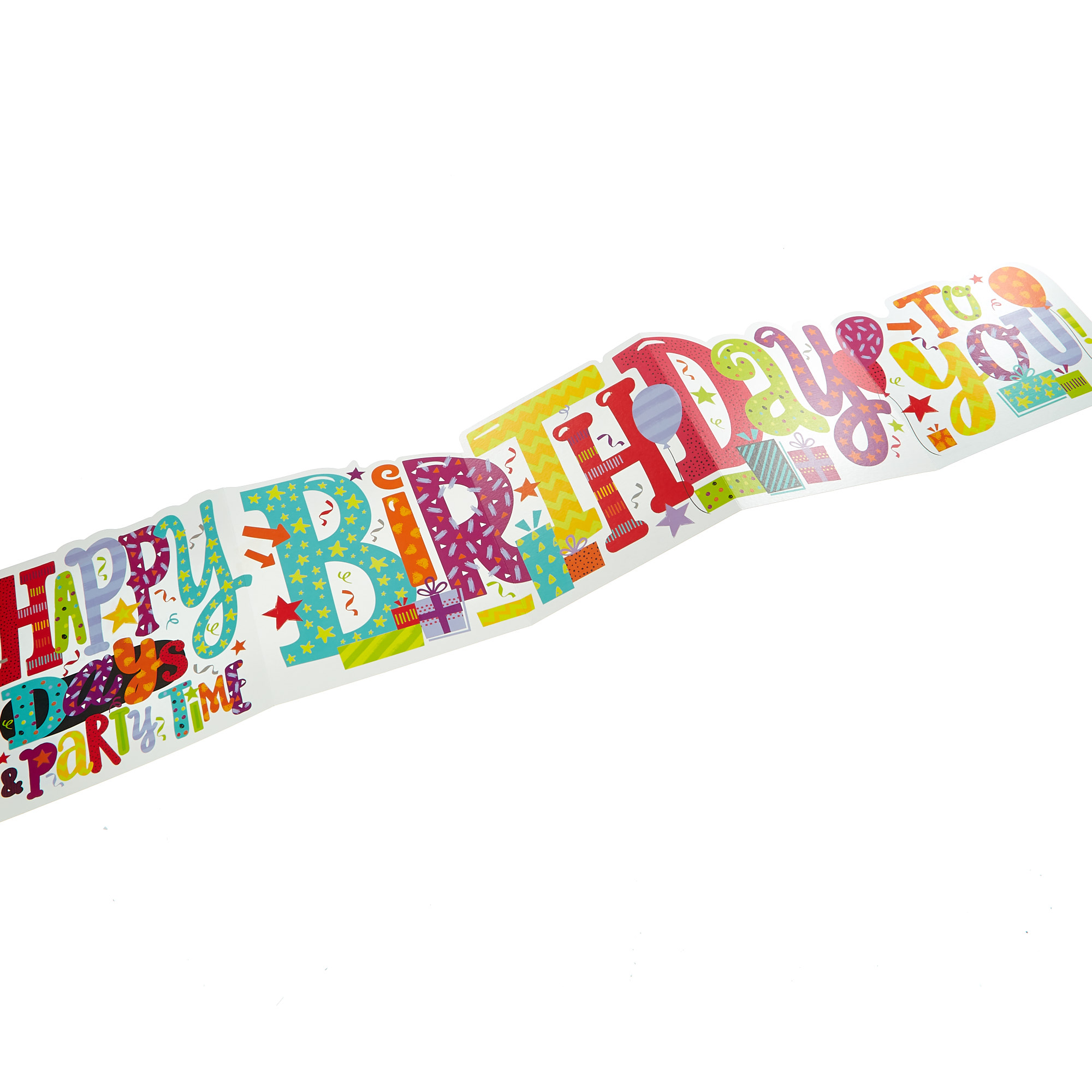 Unfoldable Banner Birthday Card - Happy Days 