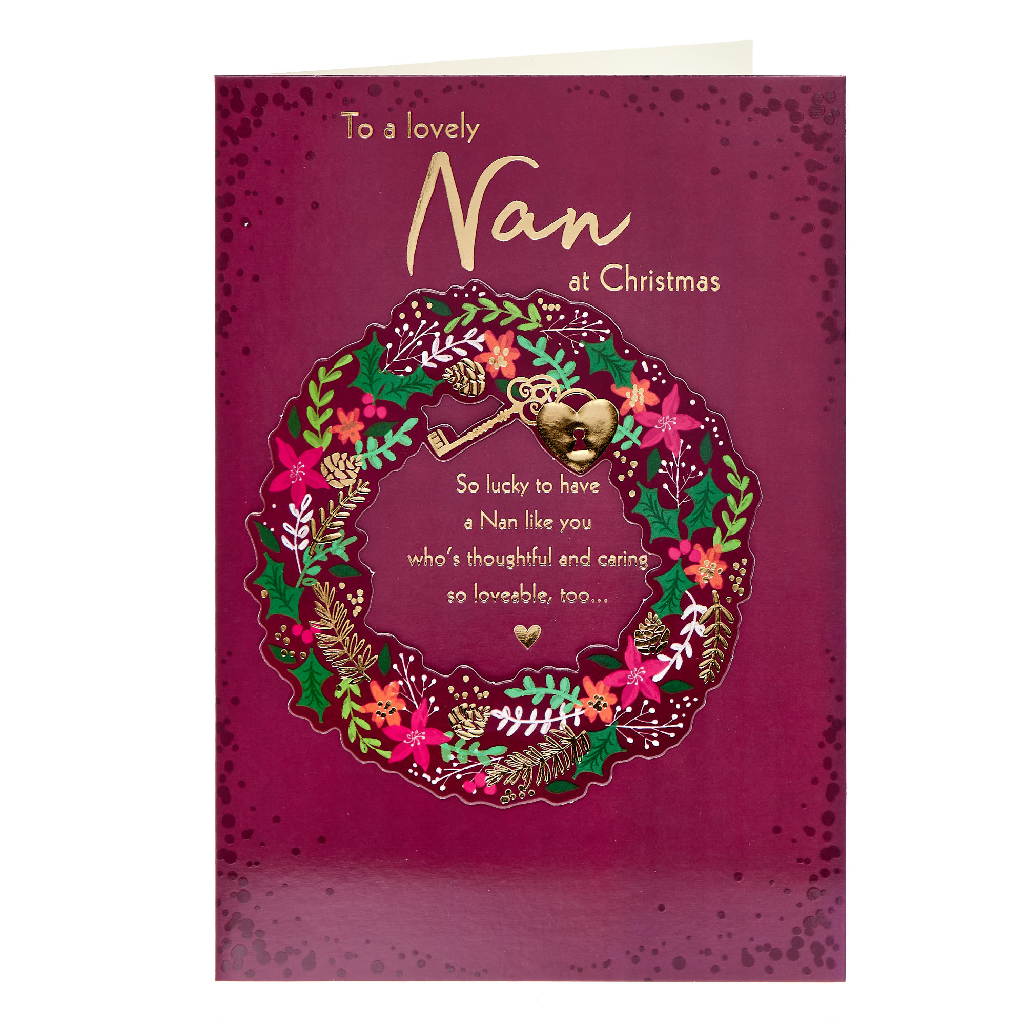 Lovely Nan Wreath Christmas Card