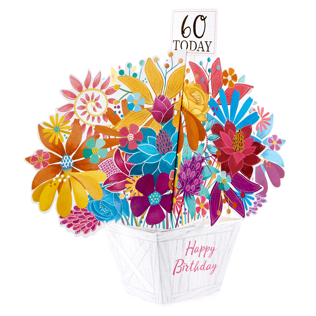 Boutique Collection 60th Birthday Pop-Up Card - Flower Box