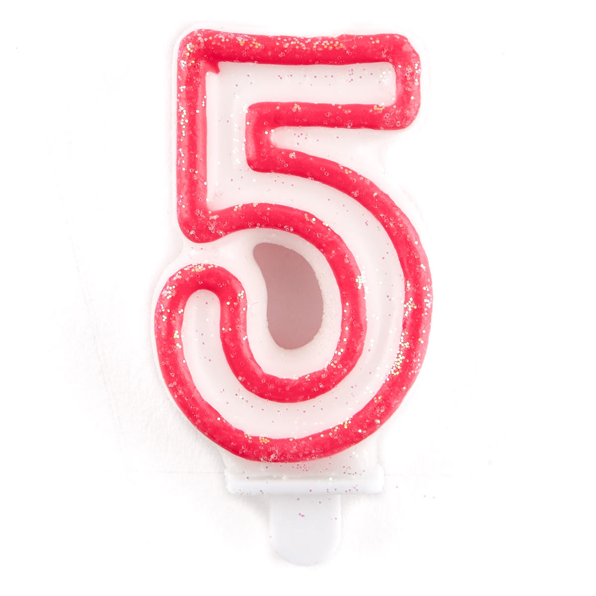 Pink Glittery Number 5 Birthday Candle