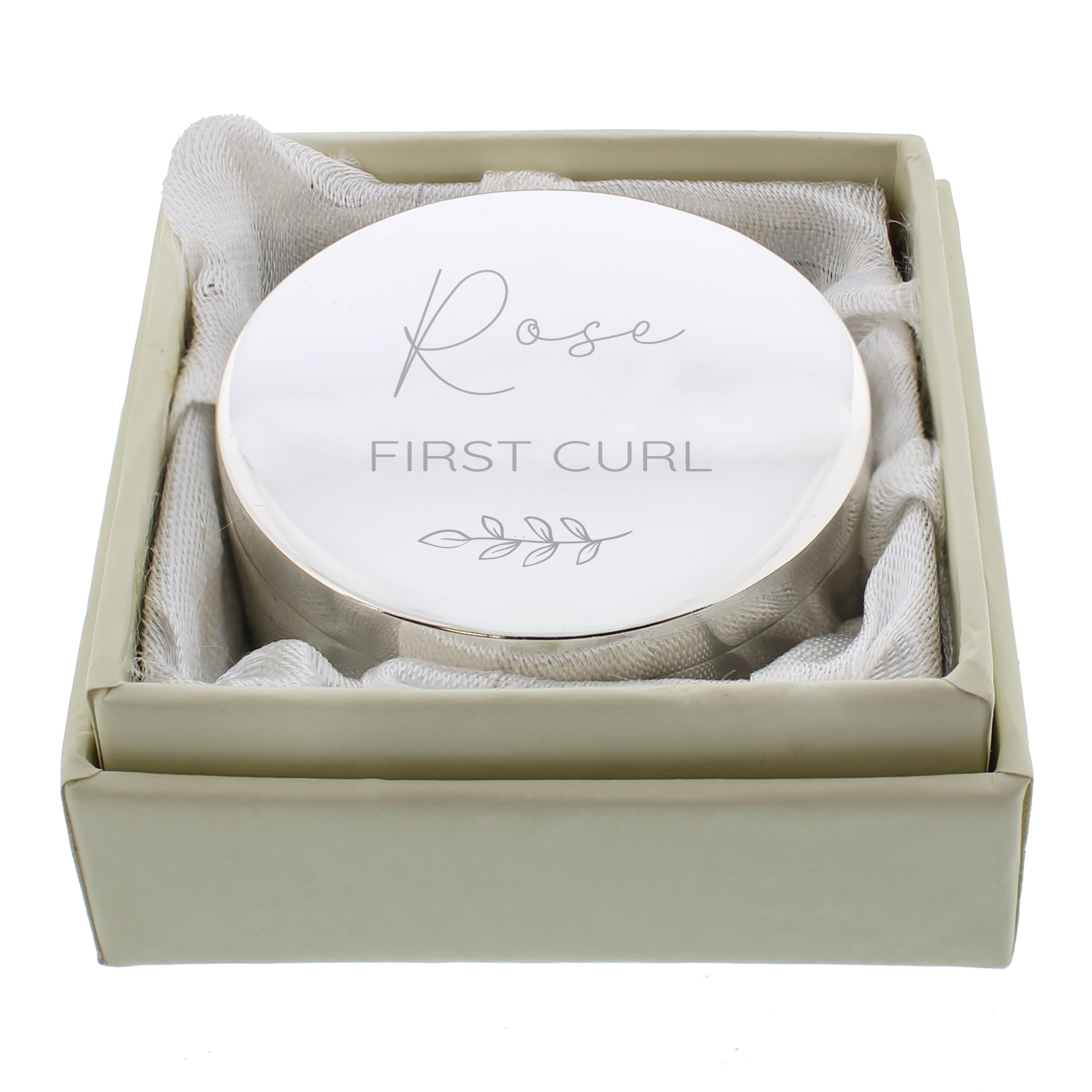 Personalised Botanical First Tooth or Curl Trinket Box