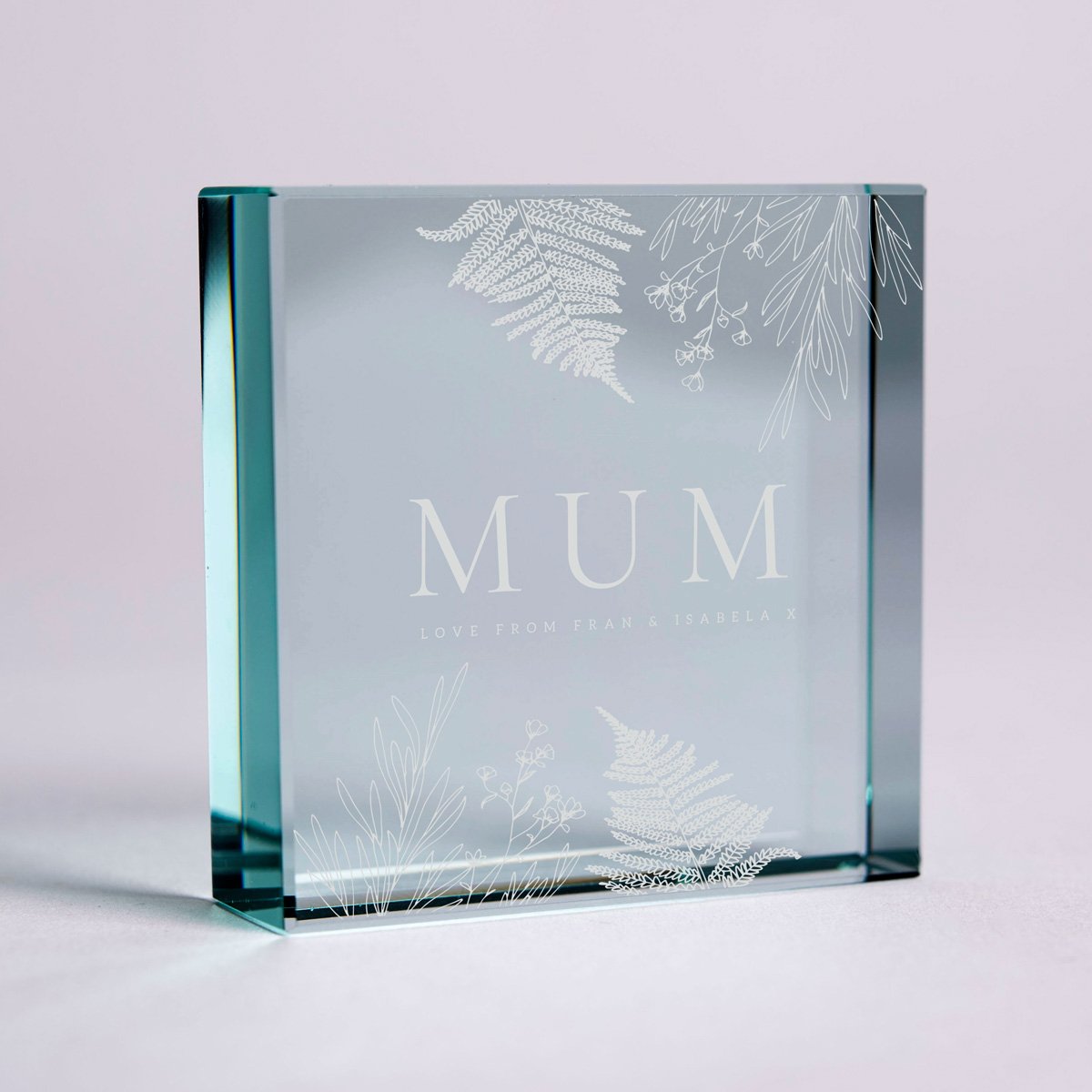 Personalised Engraved Glass Token - Floral