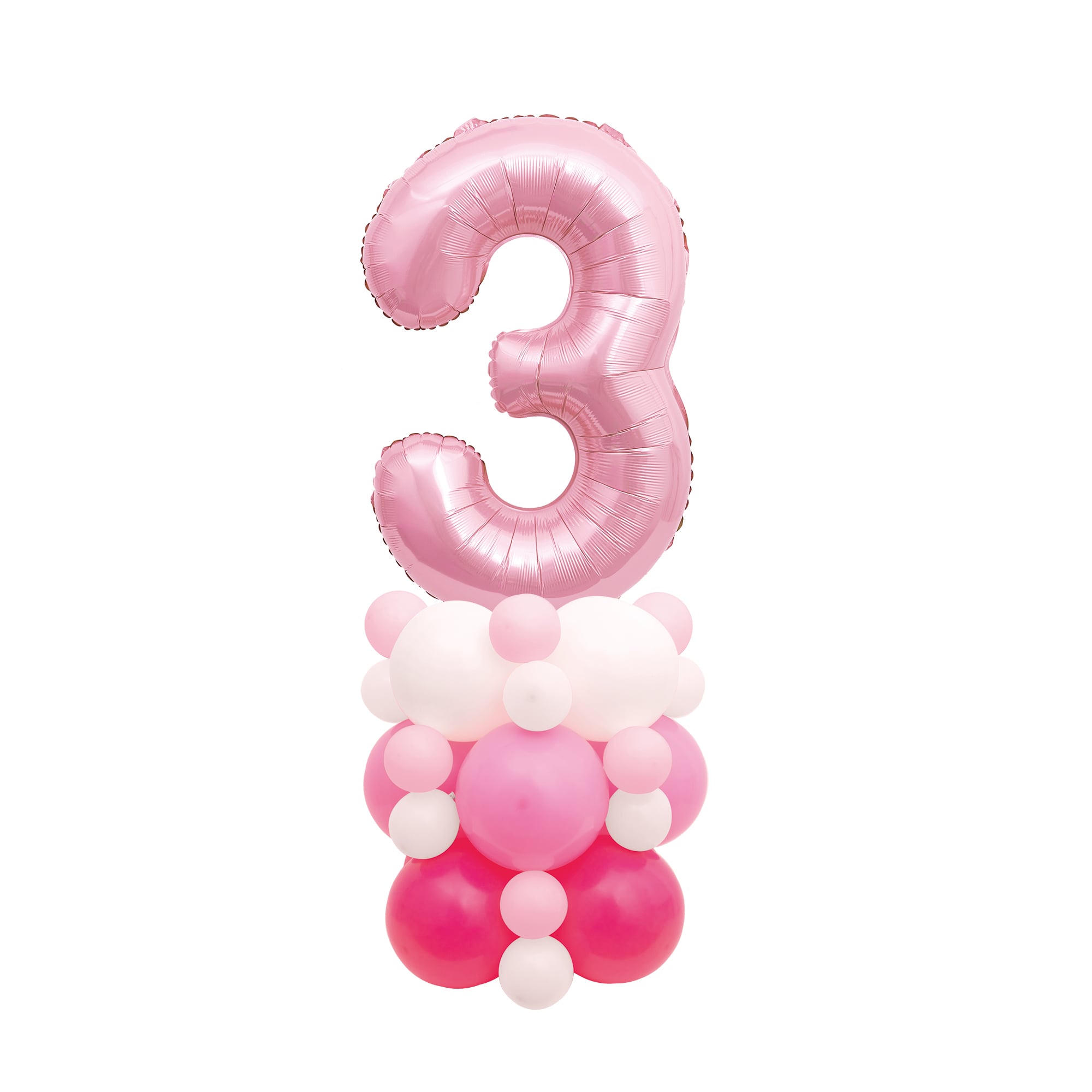 Pink 51-Inch Age 3 Air-Fill Balloon Stack Set