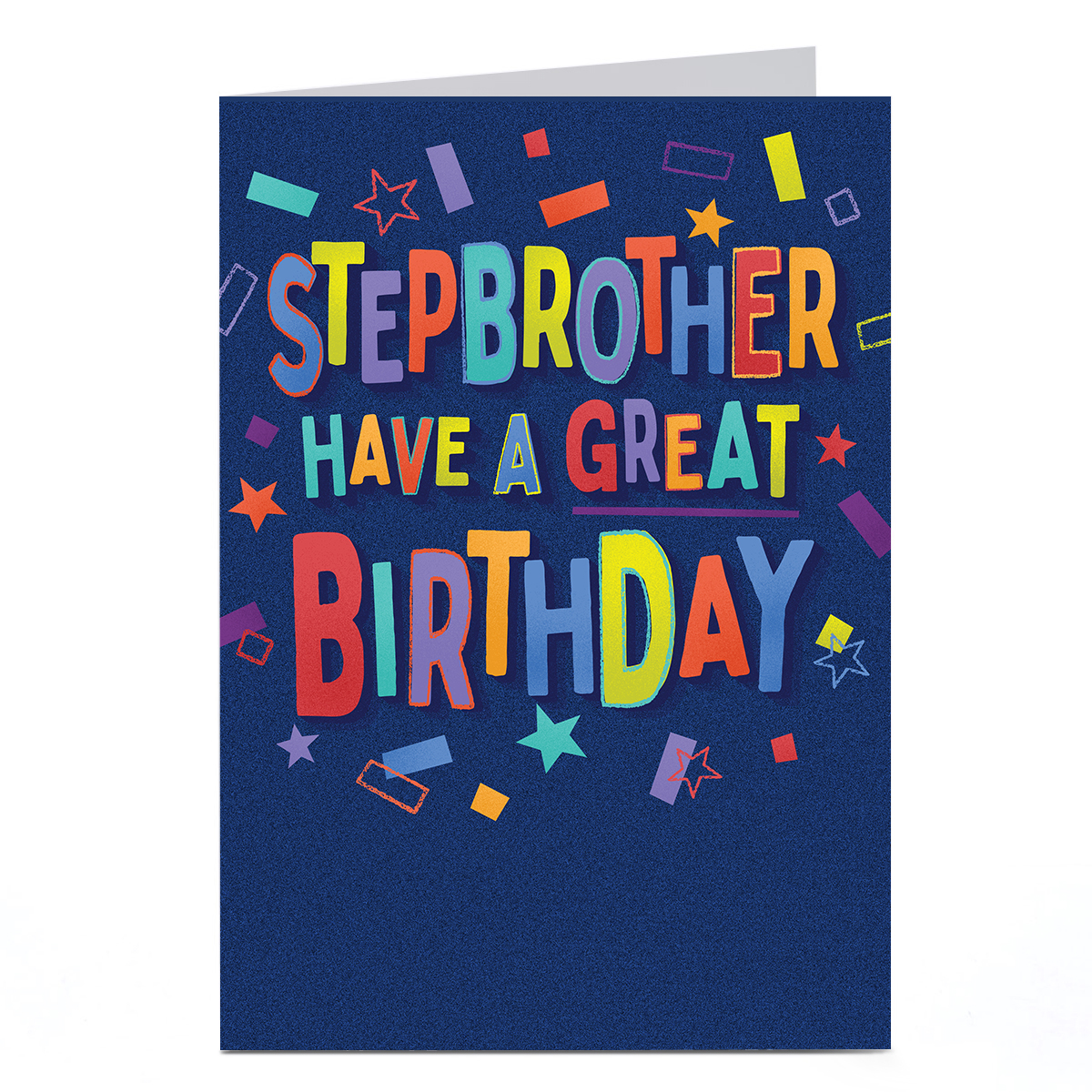 Birthday Card - Bold and Bright Letters, Stepbrother