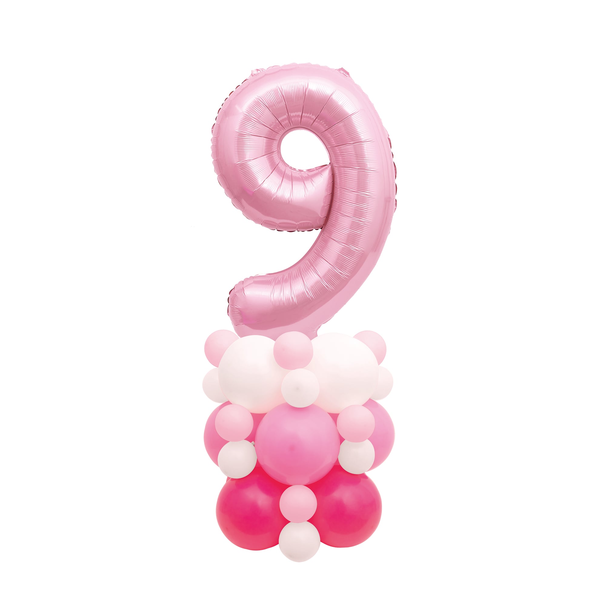 Pink 51-Inch Age 9 Air-Fill Balloon Stack Set