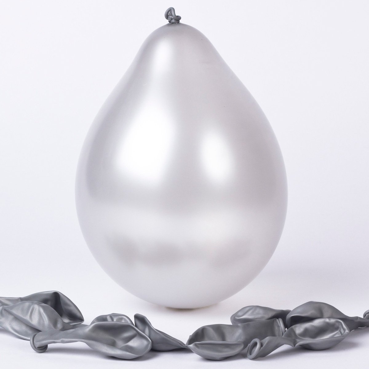 Silver Small Air-fill Latex Balloons - Pack Of 10