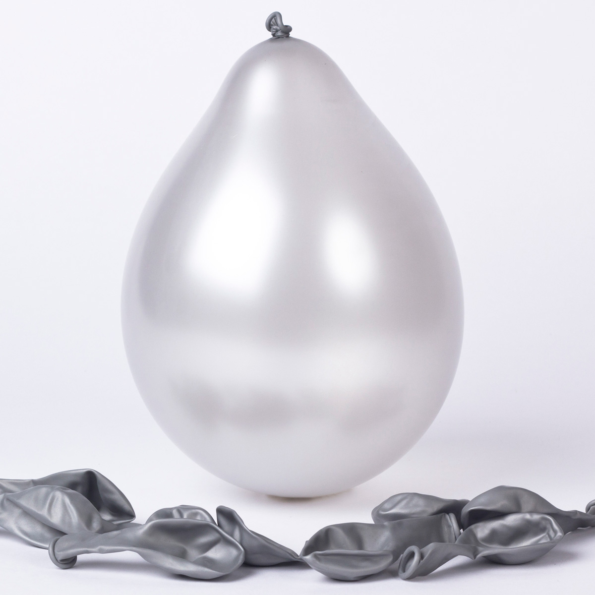 Silver Air-fill Latex Balloons - Pack Of 10