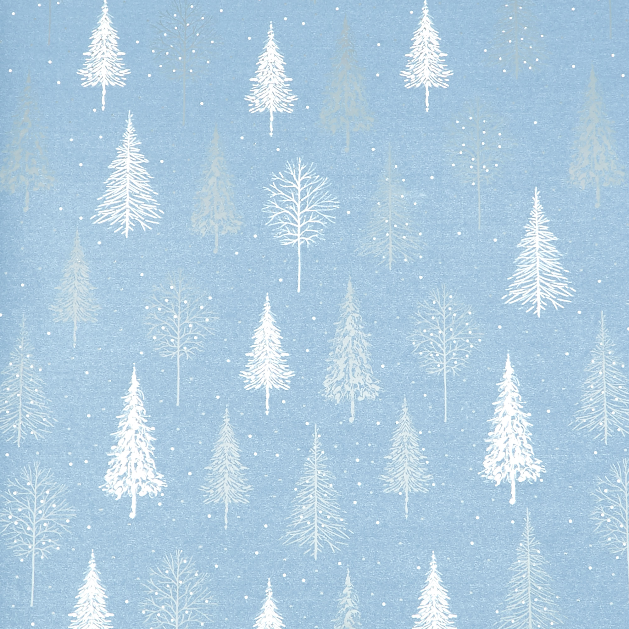 Blue Trees Christmas Wrapping Paper - 2 Metres