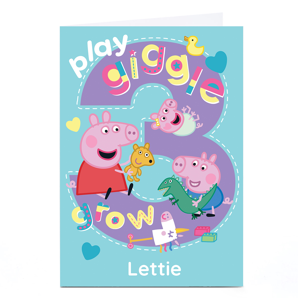 Personalised Birthday Card - Peppa Pig Age 3, Any Name