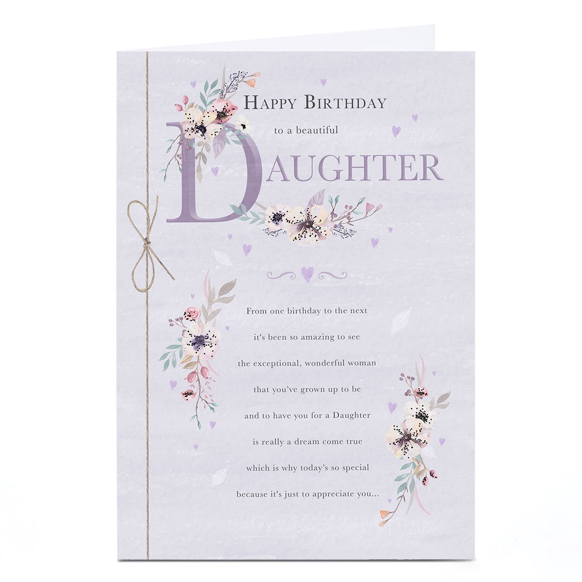 Birthday Card - Beautiful Daughter Purple