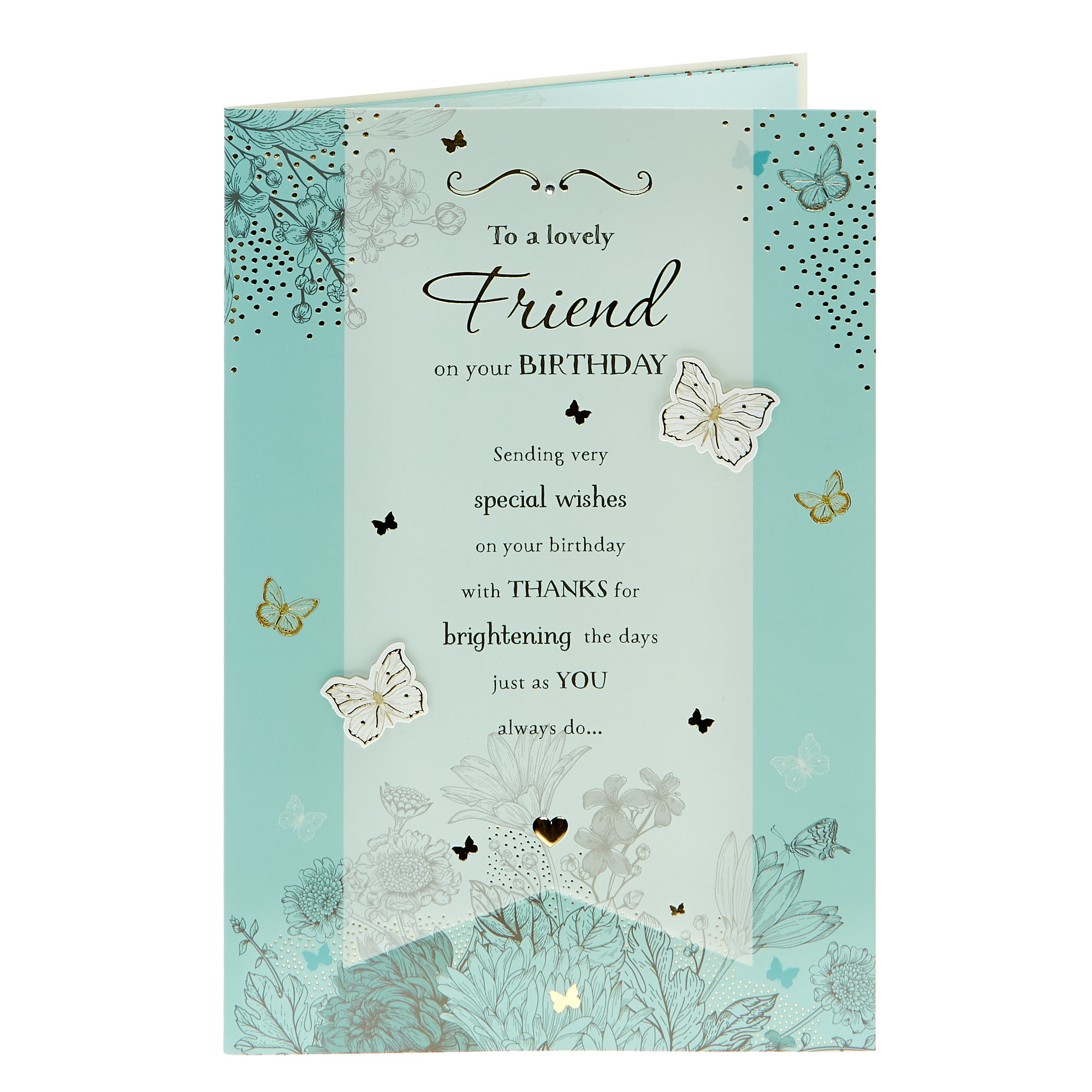 Birthday Card - To A Lovely Friend Butterflies