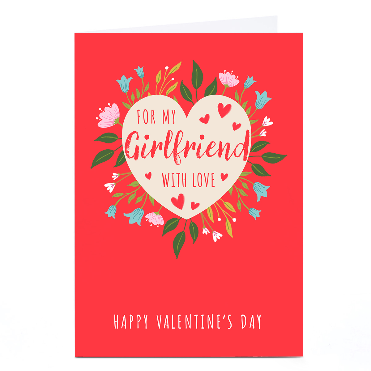 Personalised Dalia Clarke Valentine's Day Card - Girlfriend White Heart