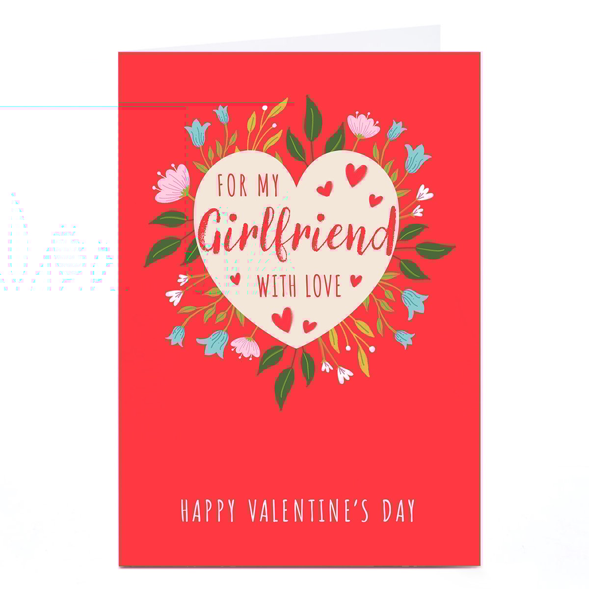 Personalised Dalia Clark Valentine's Day Card - Girlfriend White Heart