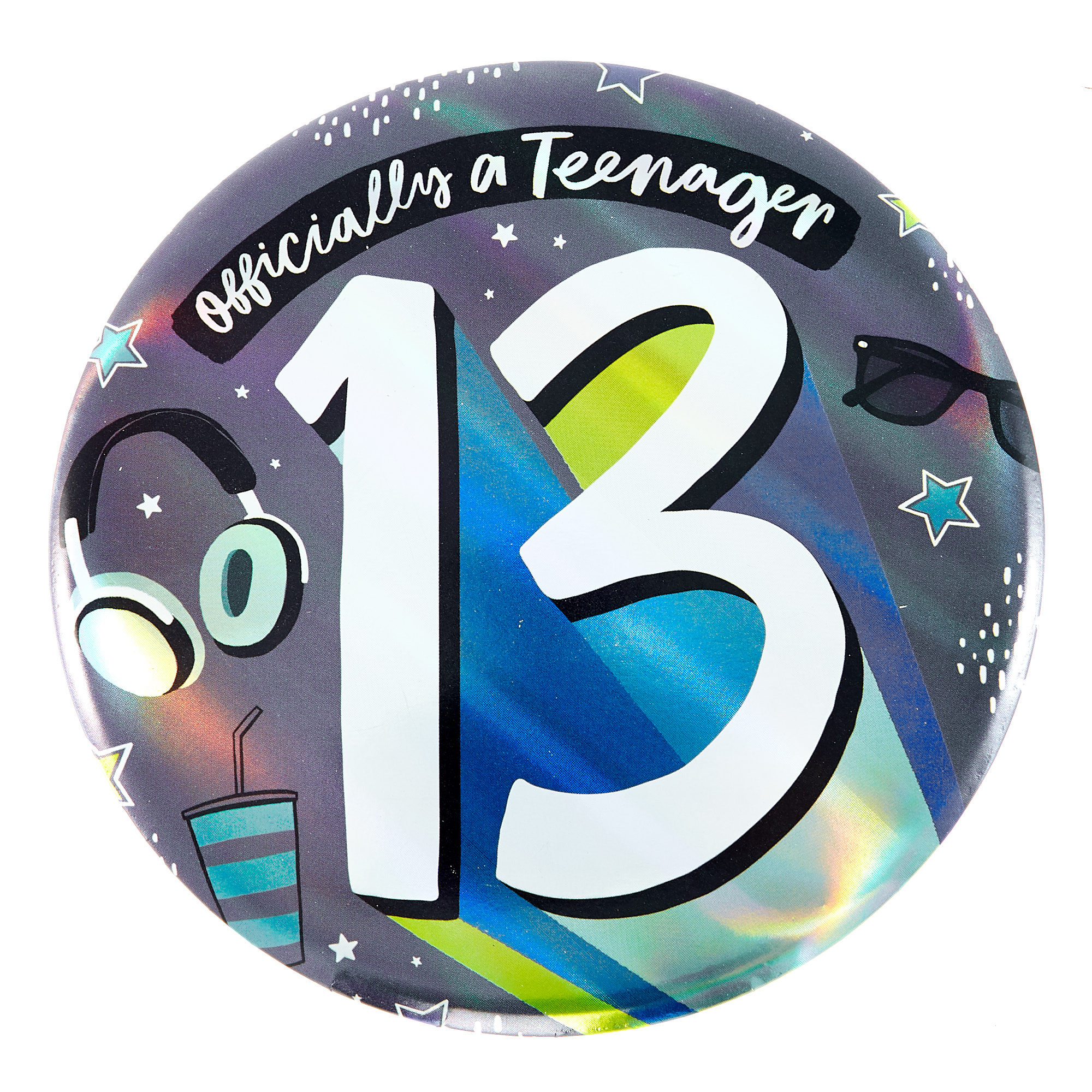 Giant 13th Birthday Badge - Blue