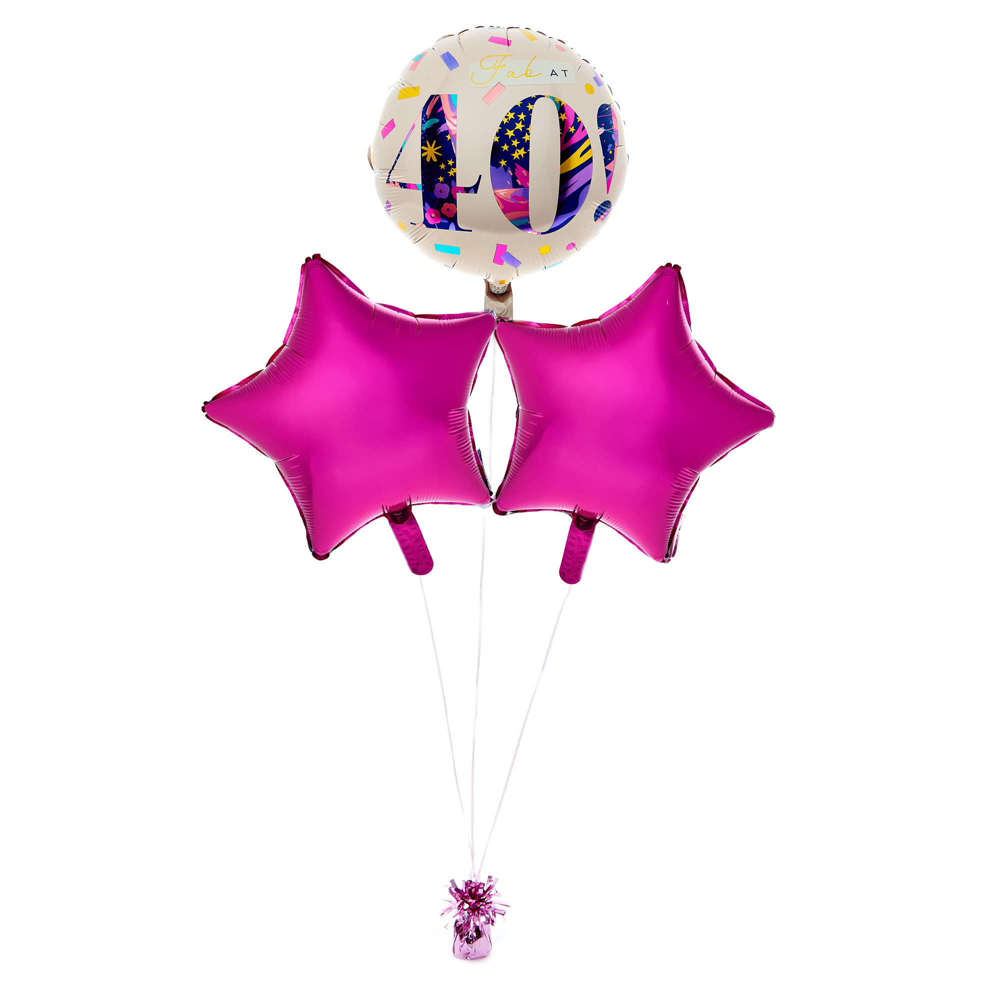 Fab At 40 Birthday Balloon Bouquet - DELIVERED INFLATED!