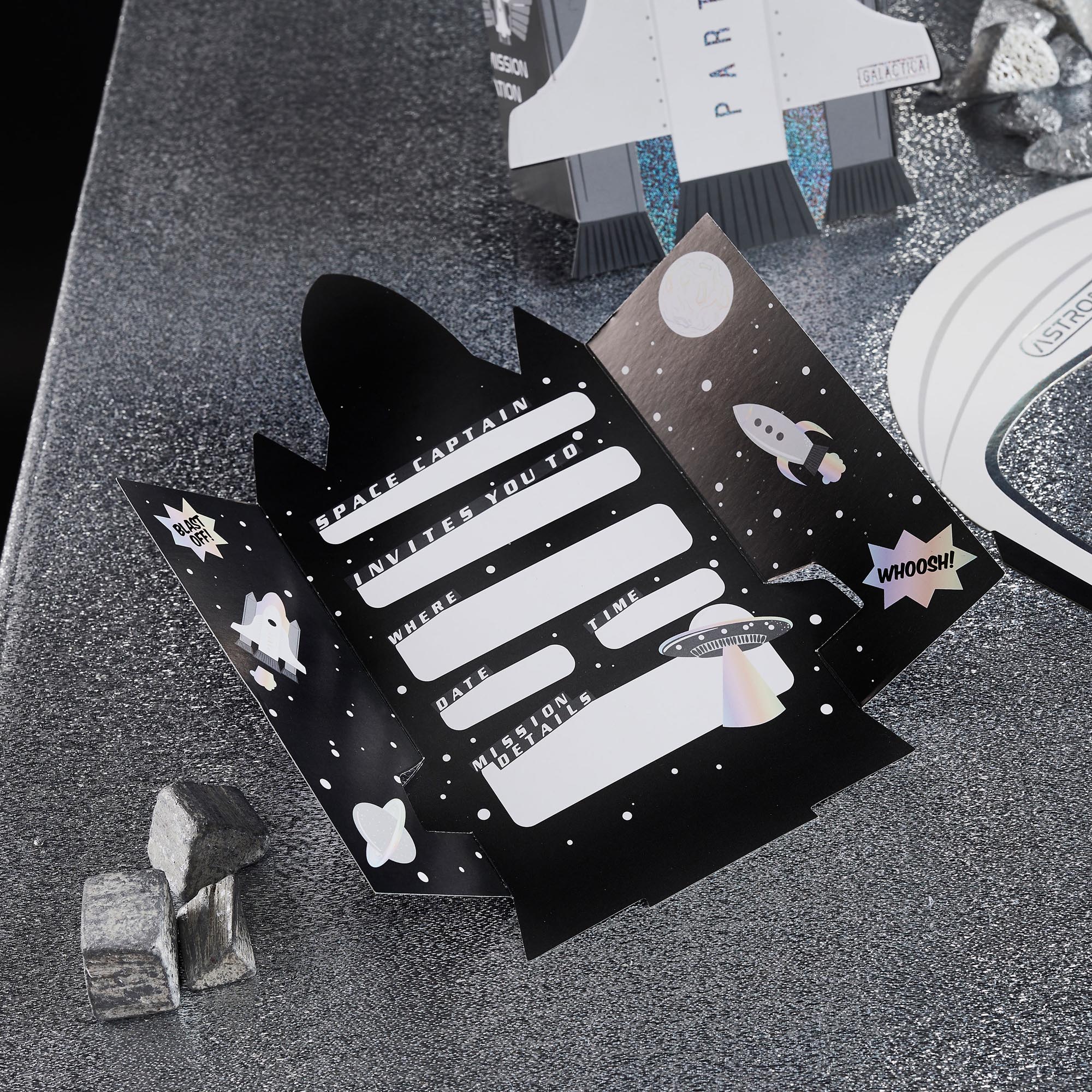 Space Party Invitations - Pack of 10