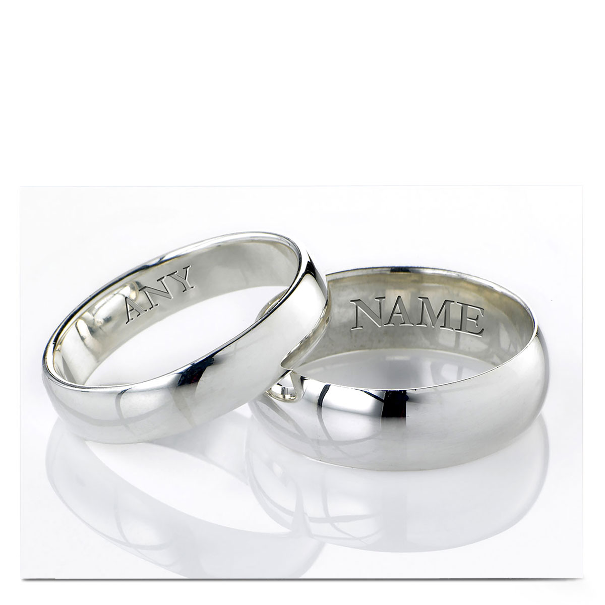 Buy Personalised Wedding Card Silver Rings for GBP 1.79 Card Factory UK