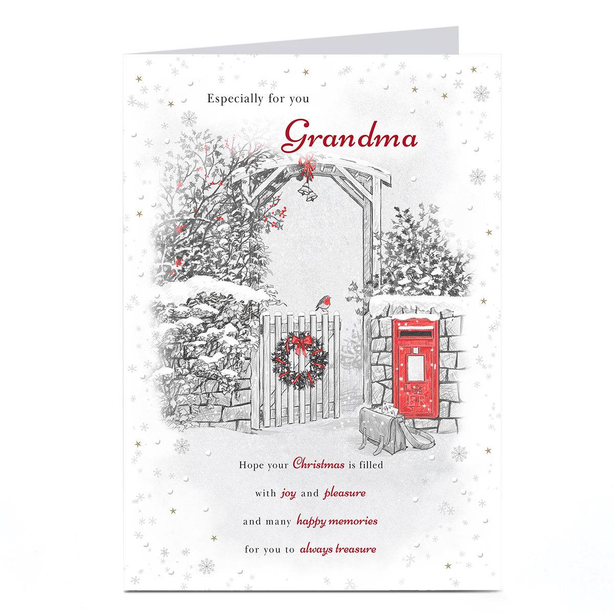 Personalised Christmas Card - Garden Gate, Grandma