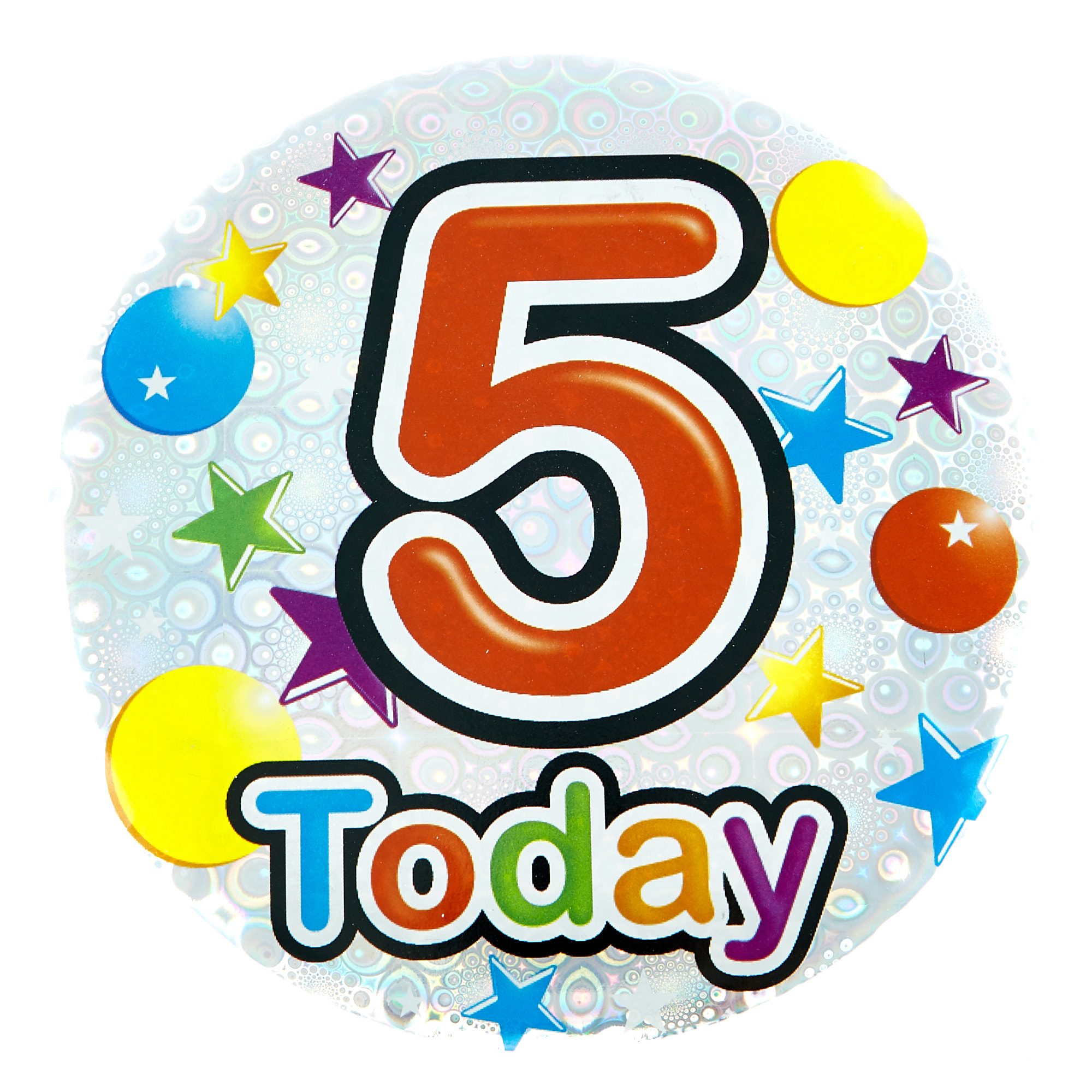 Giant 5th Birthday Badge - Silver