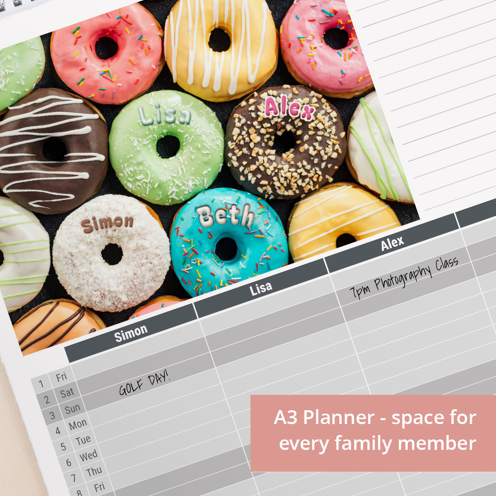 Personalised A3 Planner Calendar - Our Family 2024-2025 Edition