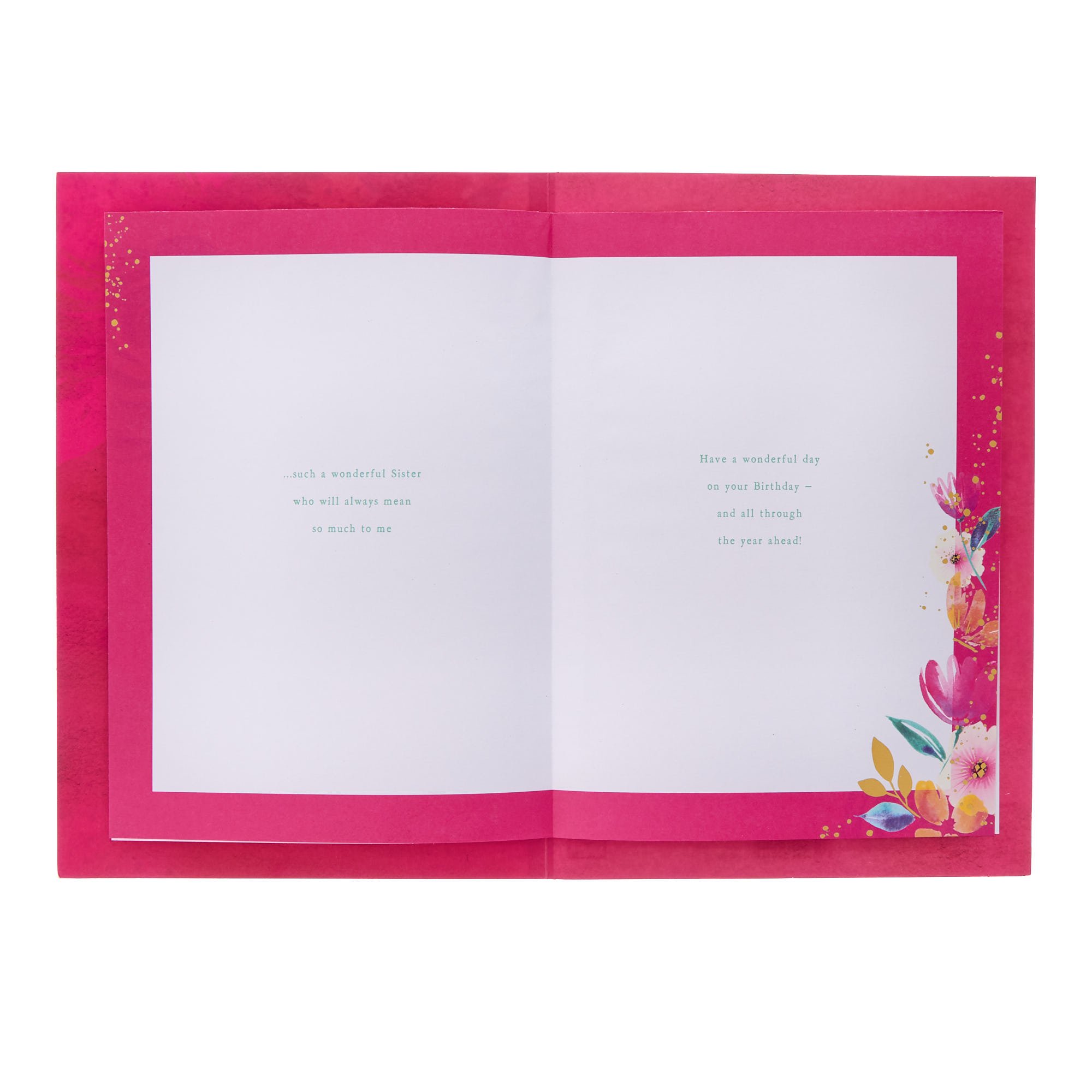 Sister Flowers Thank You Birthday Card