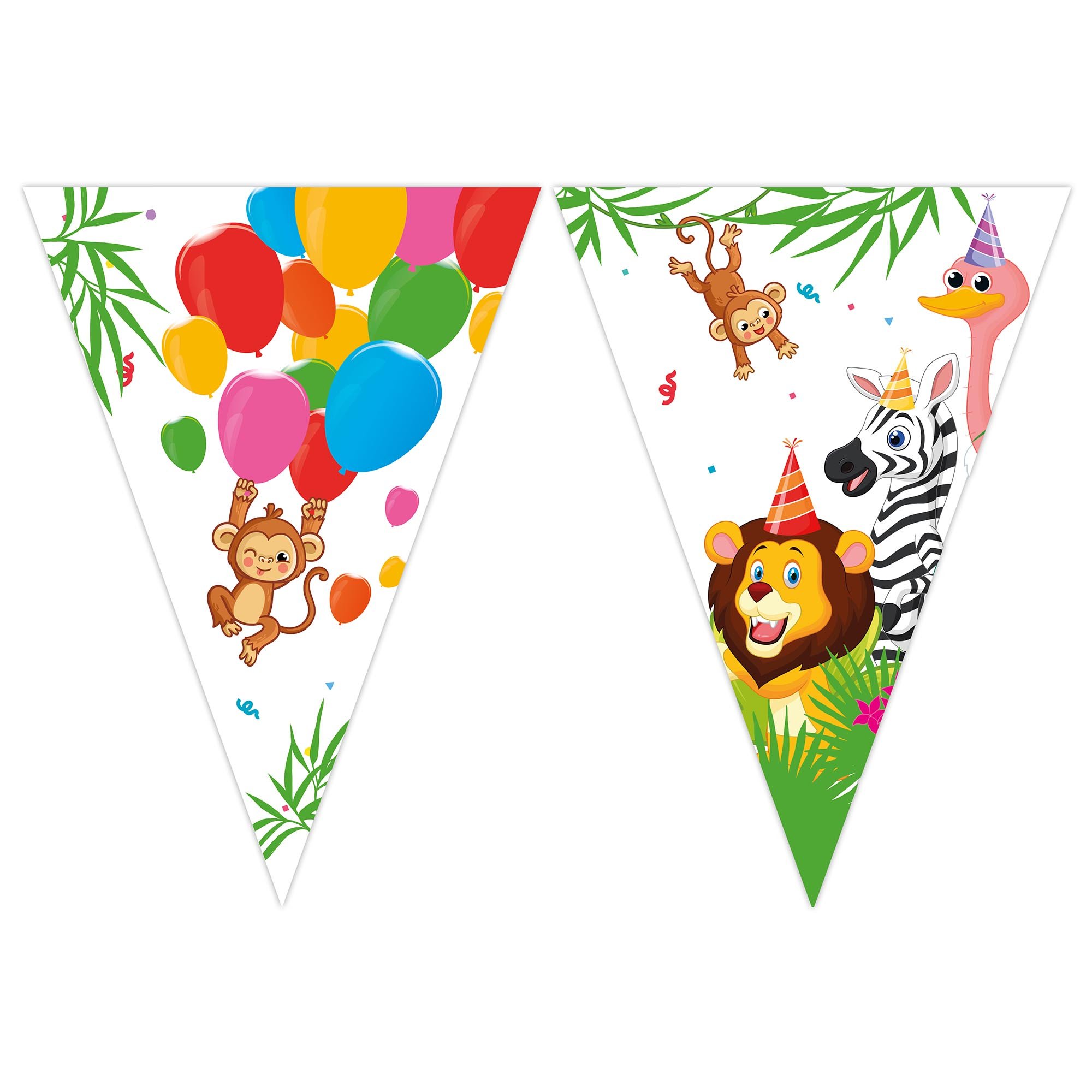 Jungle Balloons Party Tableware & Decorations Bundle - 16 Guests
