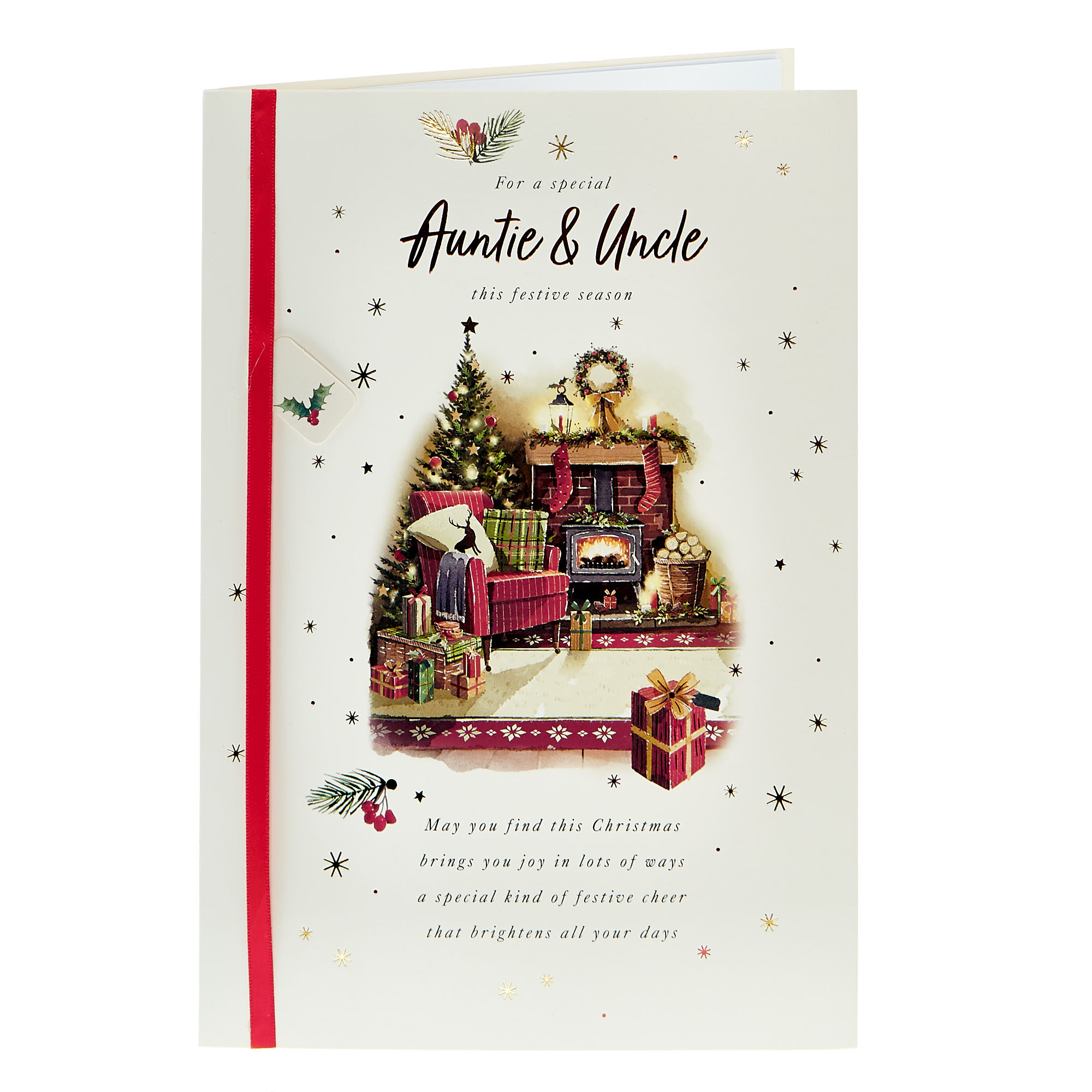 Christmas Card - Auntie & Uncle Cosy Scene 