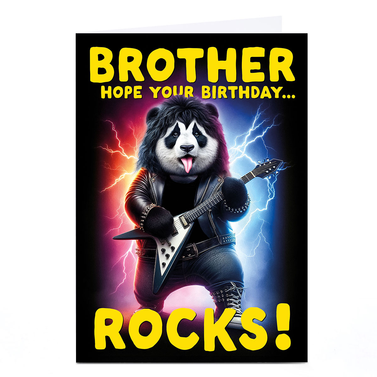 Birthday Card - Hope Your Birthday Rocks Panda, Brother