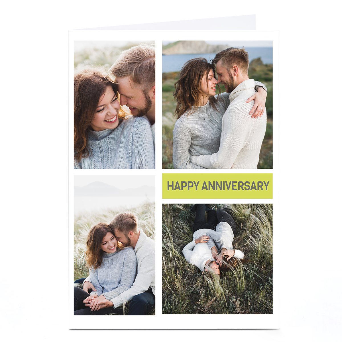 Photo Card - Happy Anniversary, 4 Photos Any Message