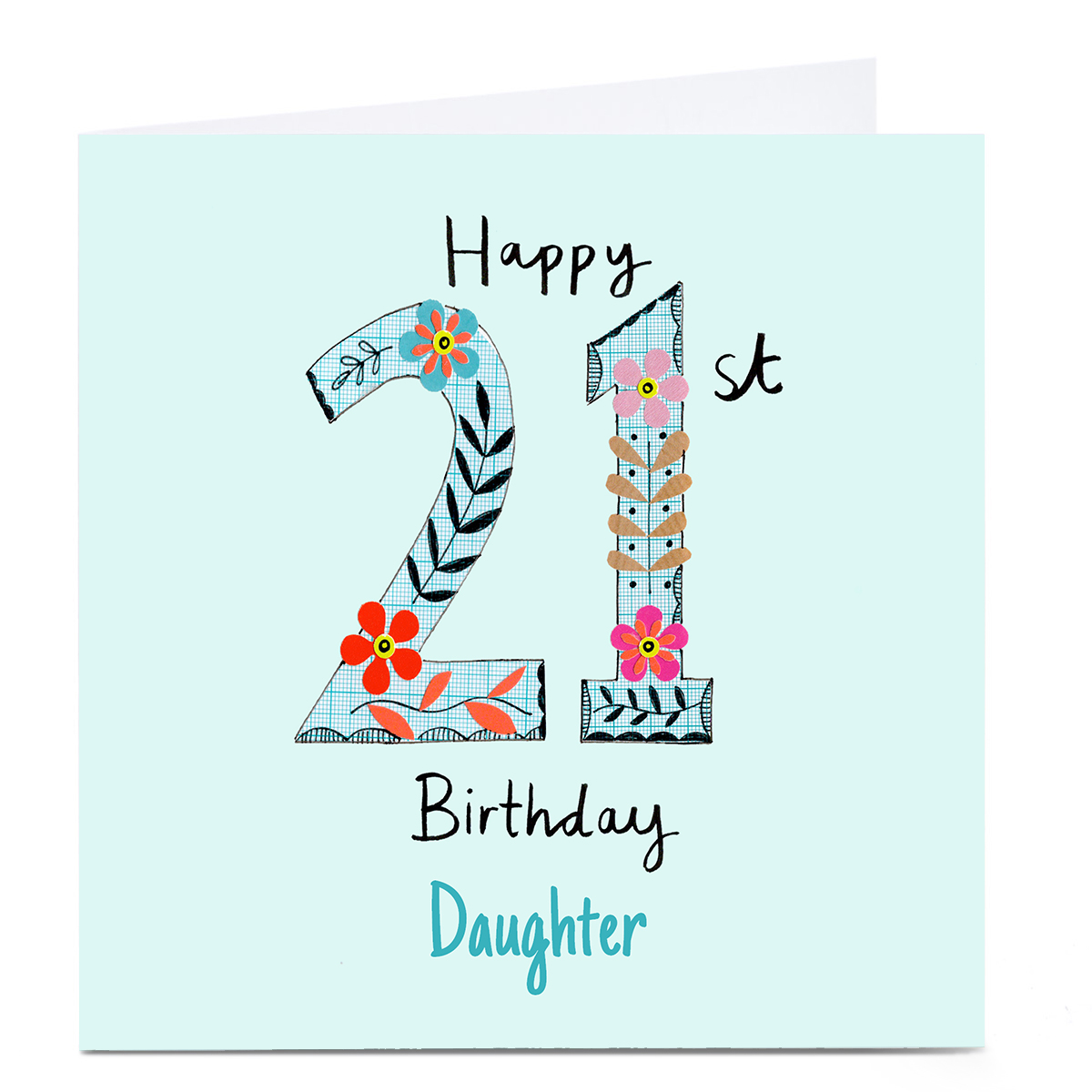 Personalised Lindsay Loves To Draw 21st Birthday Card, Daughter