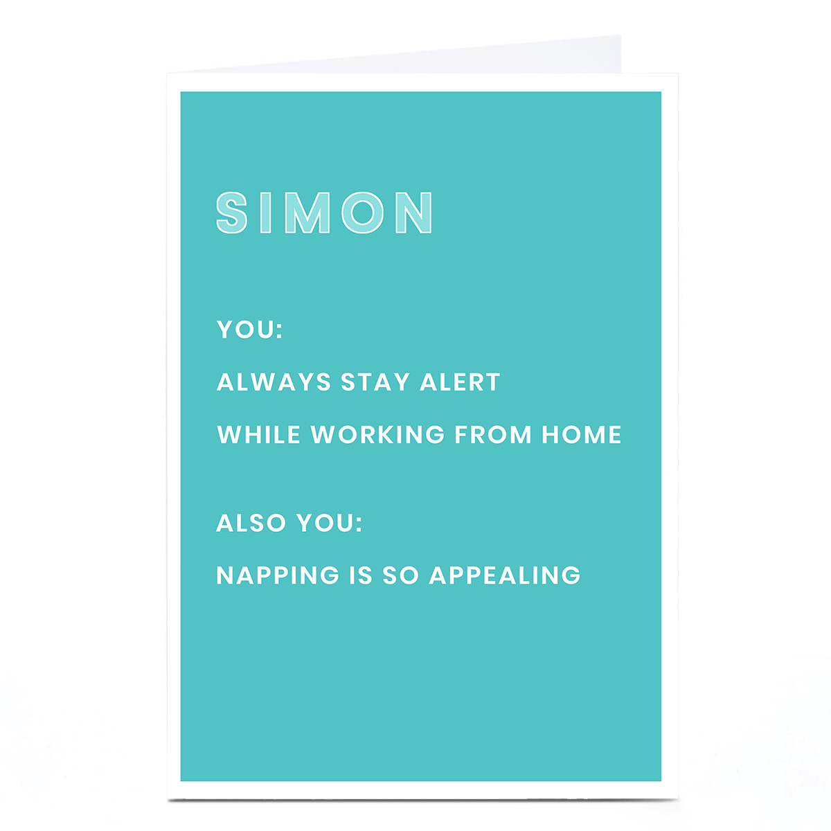 Personalised Working From Home Card - Always Stay Alert