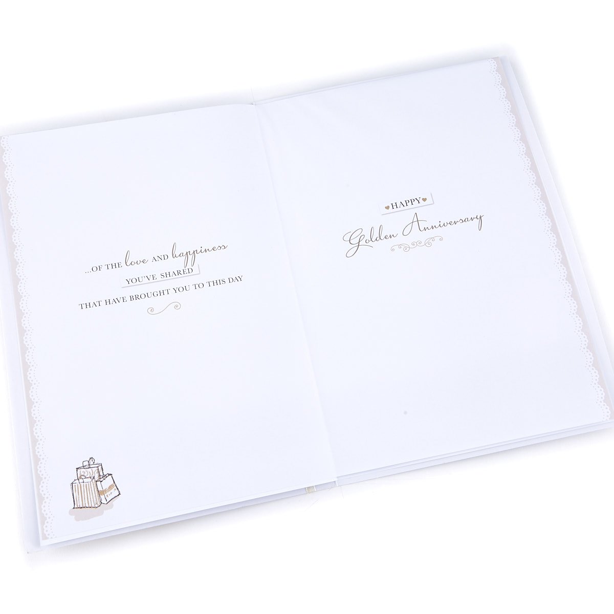 Golden Wedding Anniversary Card - Brasserie Scene 