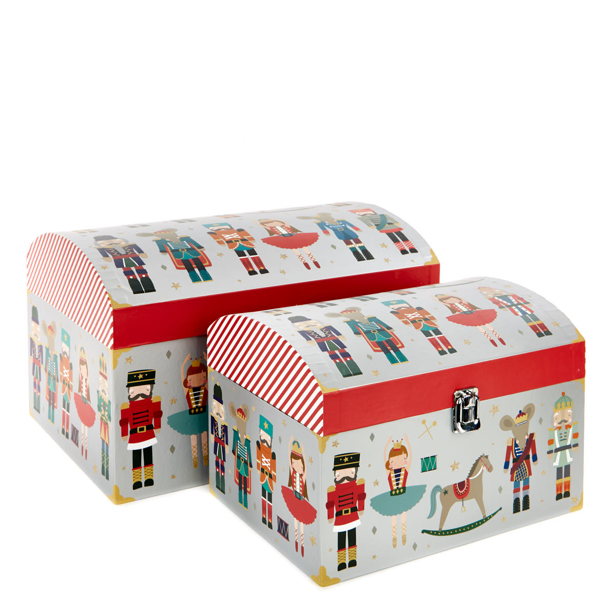 Nutcracker Christmas Toy Chest - Set of 2