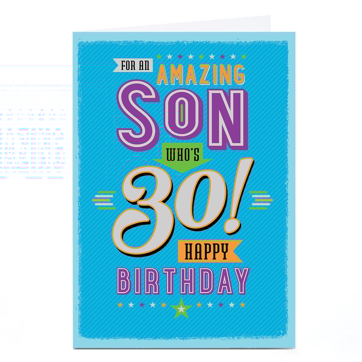 Personalised 30th Birthday Card - Amazing Son Who's 30