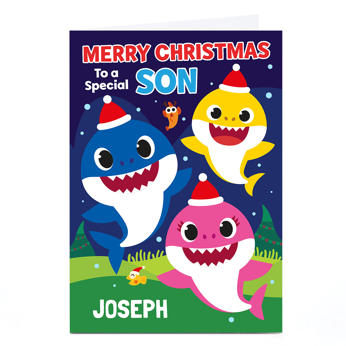 Personalised Baby Shark Christmas Card - Special Son