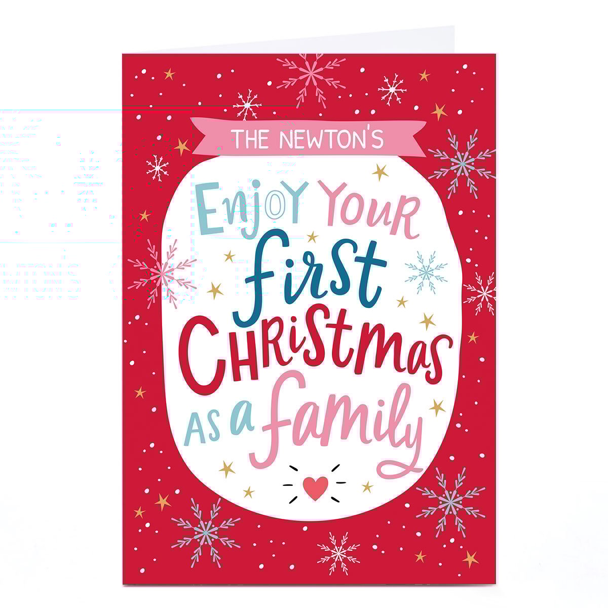 Personalised Dotty Black Designs Christmas Card - First Family Christmas