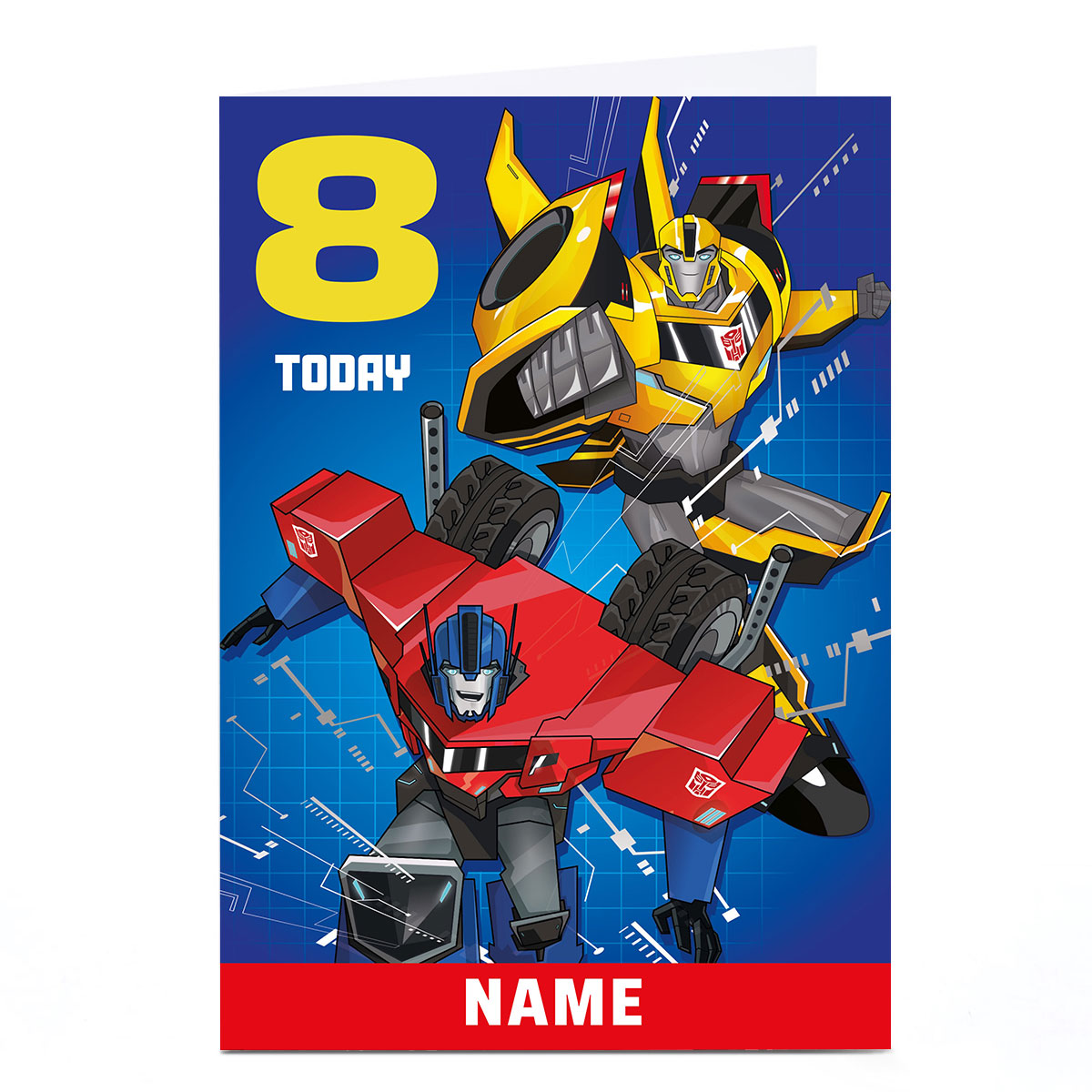 Personalised Birthday Card - Transformers with Age and Name