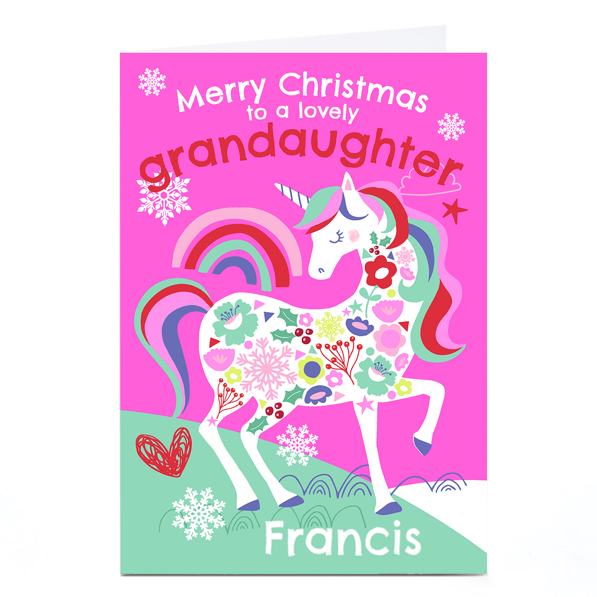 Personalised Bev Hopwood Christmas Card - Granddaughter