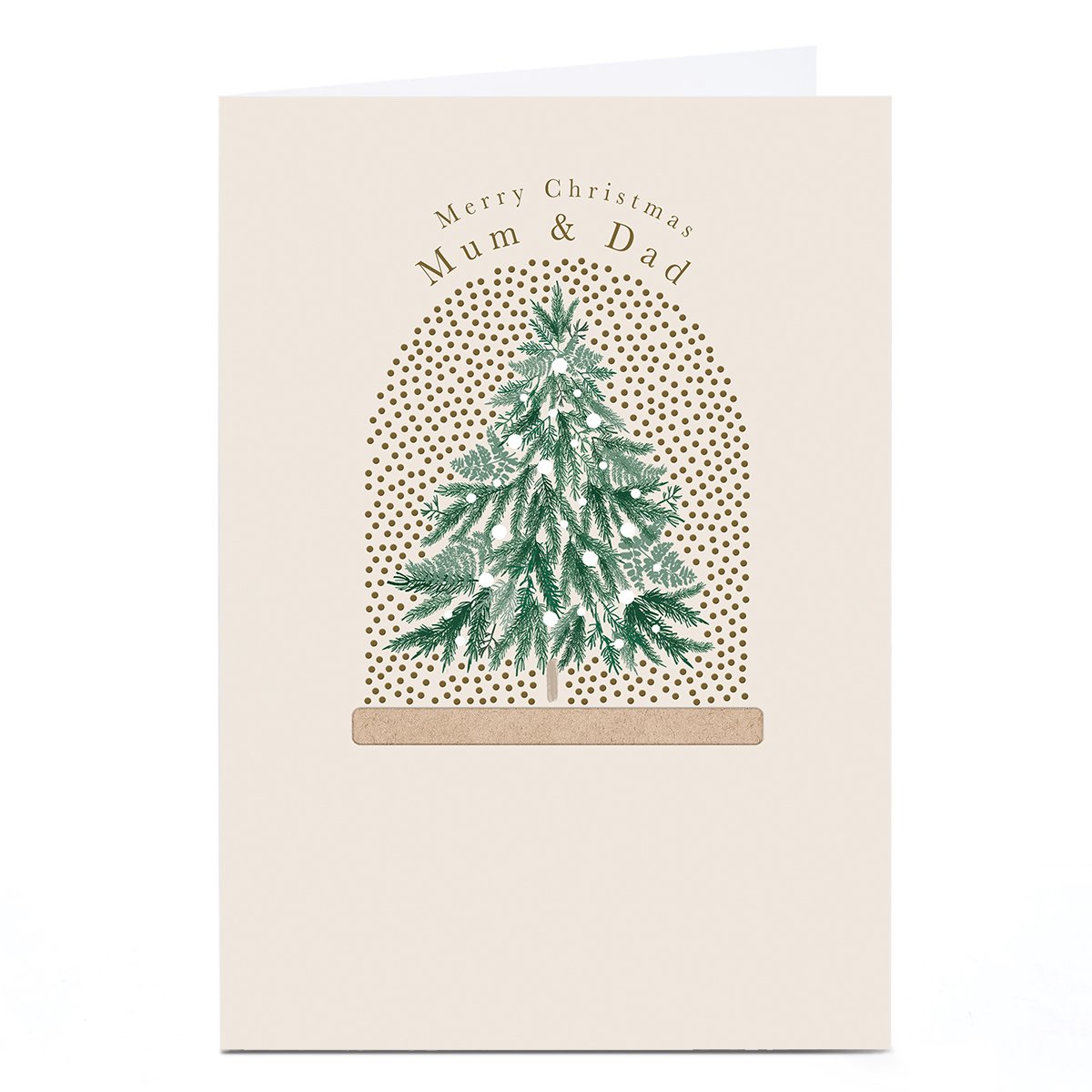 Personalised Christmas Card - Tree in Snow Globe, Mum & Dad